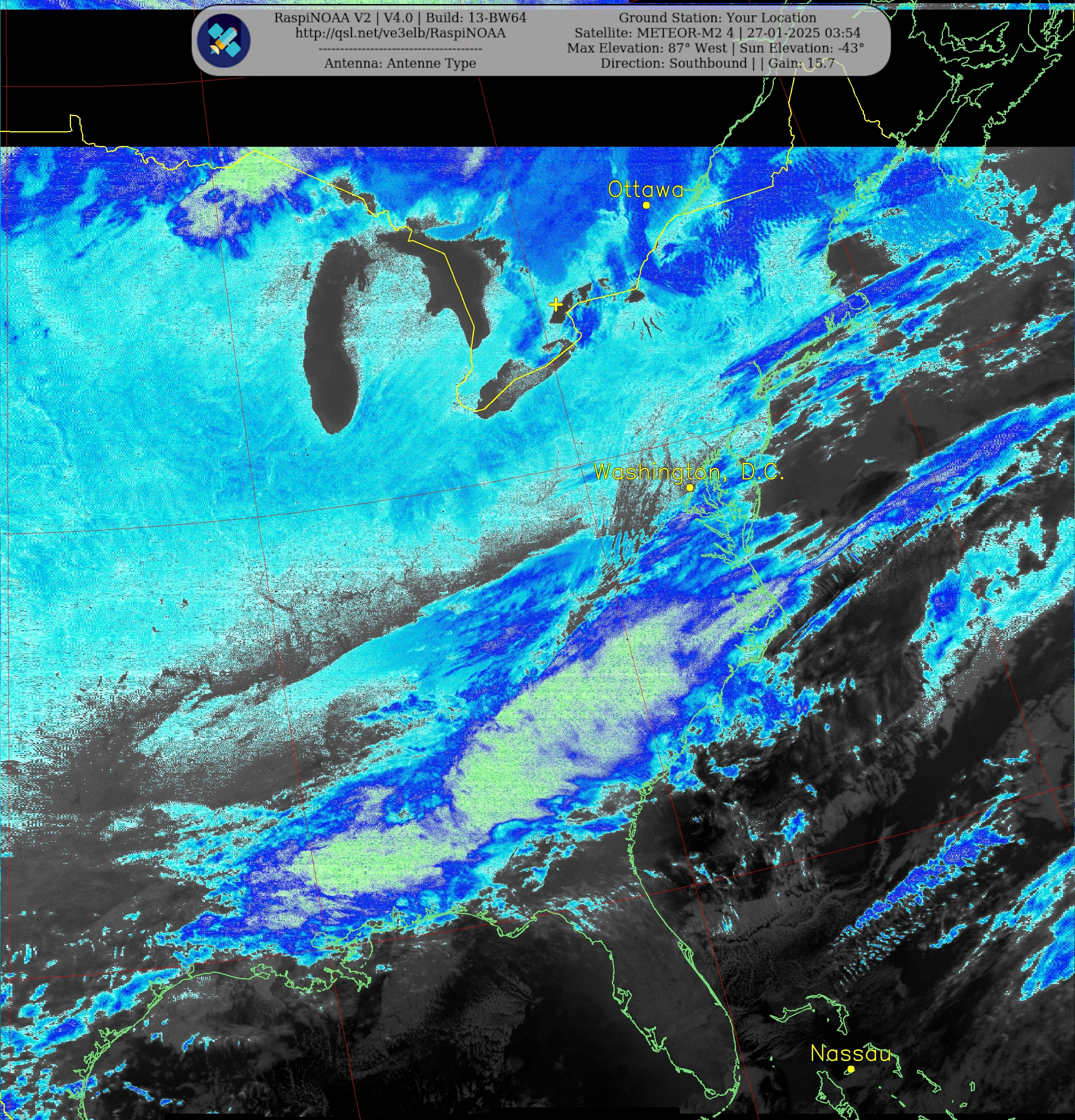 METEOR-M2 4 APT capture, spread-rain composite